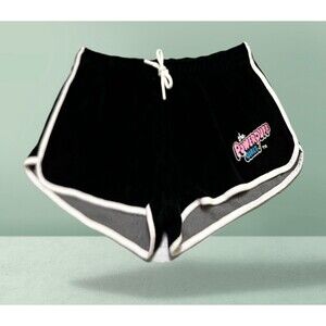 The Powerpuff Girls Black Velour Athletic Shorts M